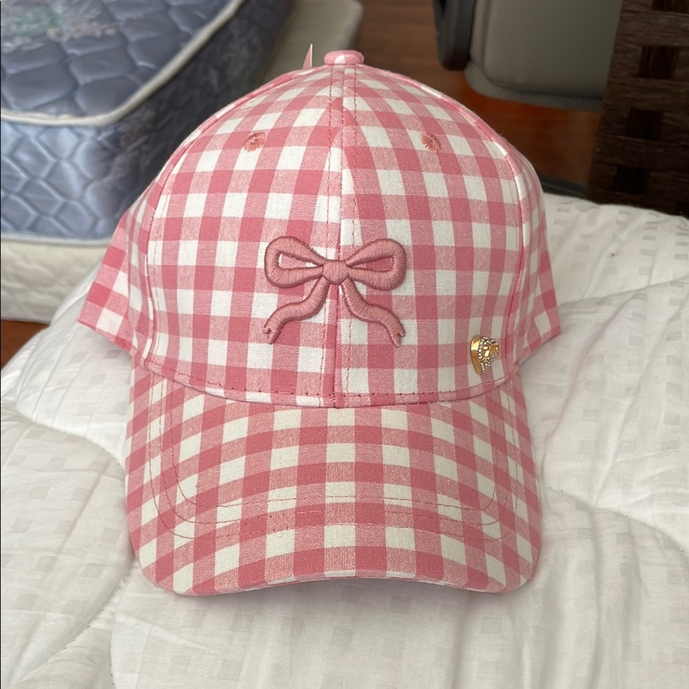 Pink Gingham Cap with Bow